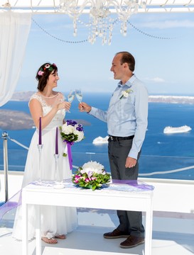svatební balíček pro symbolickou svatbu na Santorini - Niké Golden